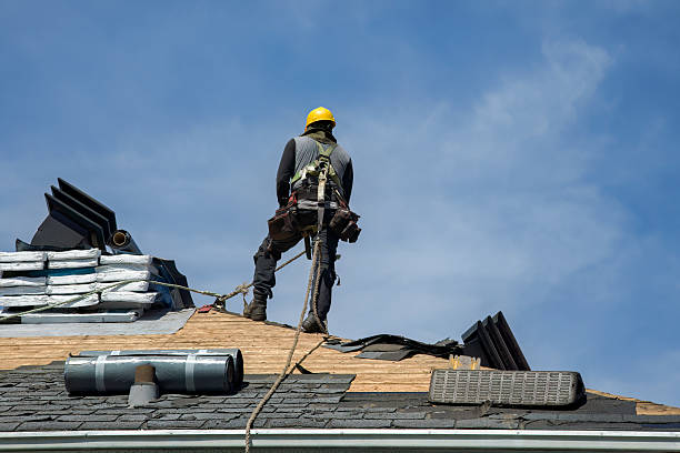 Professional Gutter Installation technician working in Falls Church, VA